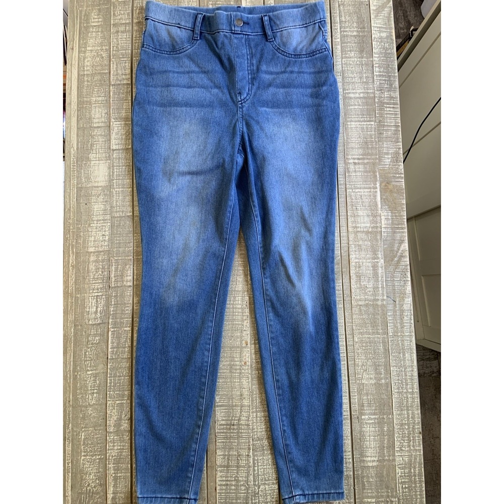 Time and Tru Womens High Rise Pull On Jeggings Medium Wash Skinny Size M 8-10